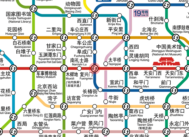 Fuxingmen station map