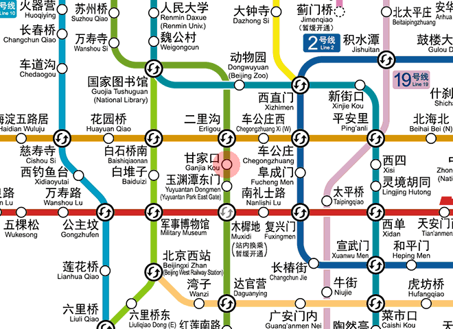 Ganjiakou station map