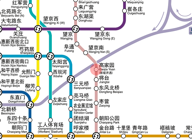 Gaojiayuan station map