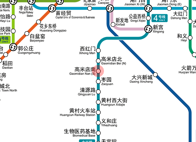 Gaomidiannan station map