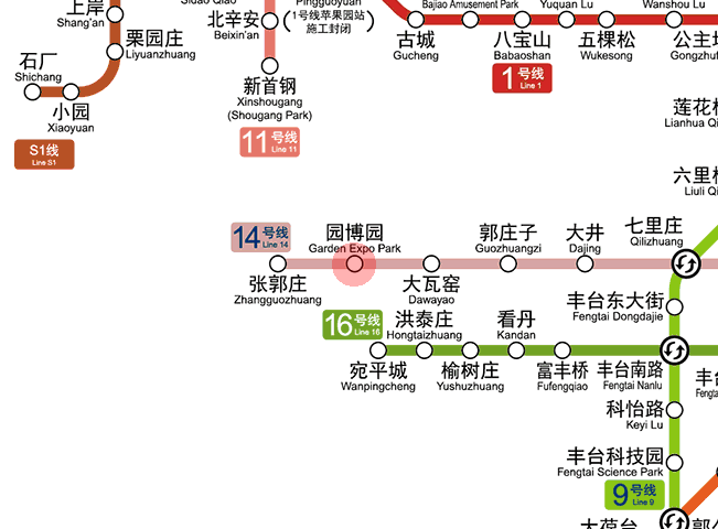 Garden Expo Park station map