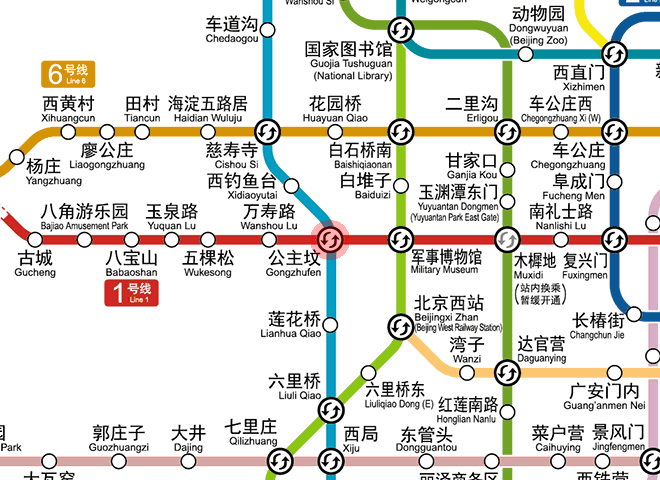 Gongzhufen station map