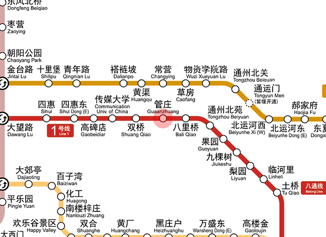 Guaanzhuang station map