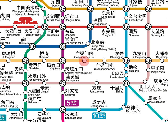 Guangqumennei station map