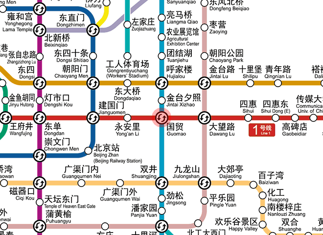 Guomao station map