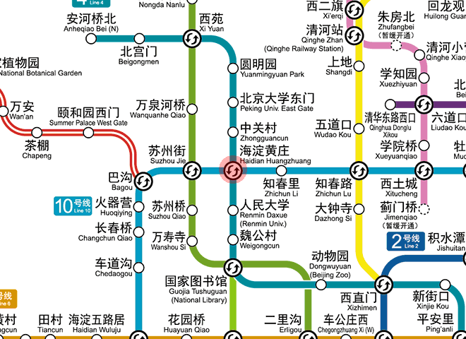 Haidian Huangzhuang station map