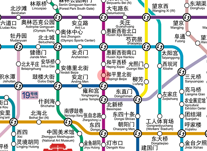 Hepingli Beijie station map