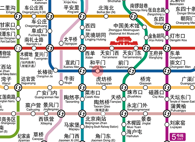 Hepingmen station map