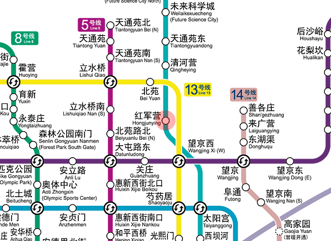 Hongjunying station map