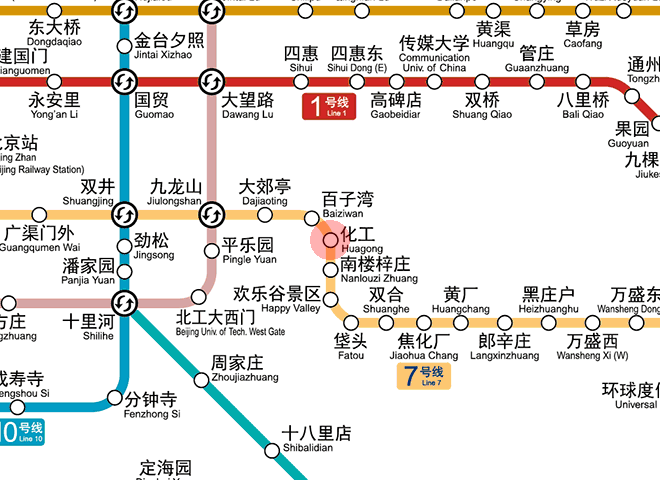 Huagong station map