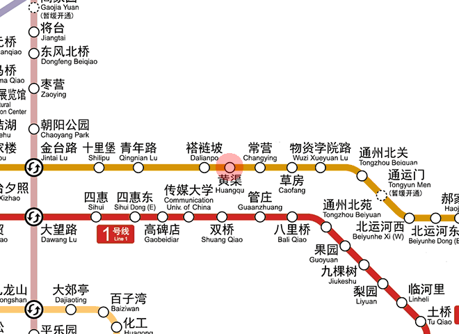 Huangqu station map