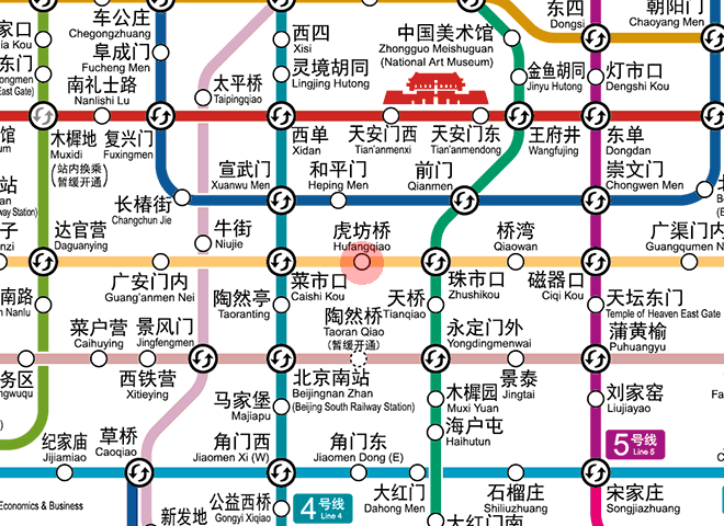 Hufangqiao station map