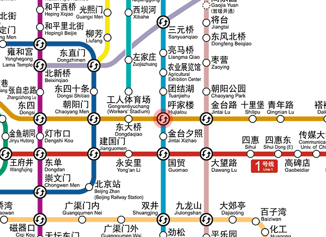 Hujialou station map