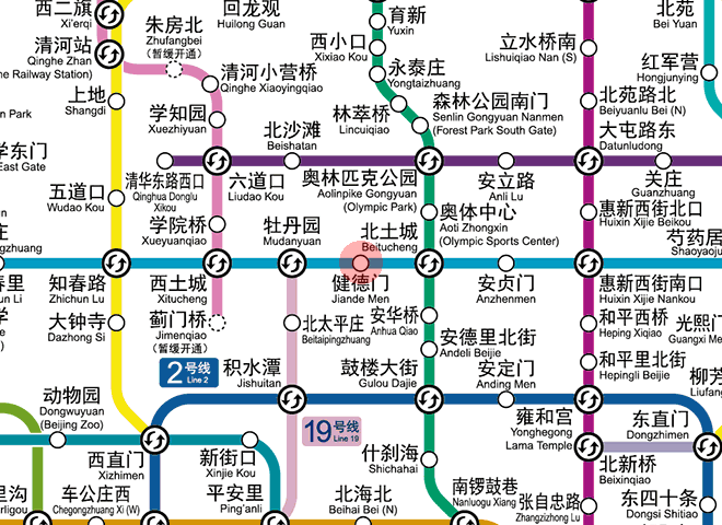 Jiandemen station map