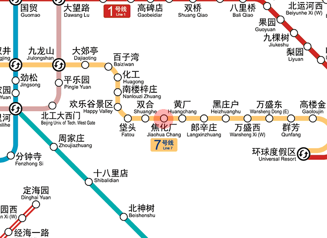 Jiaohuachang station map