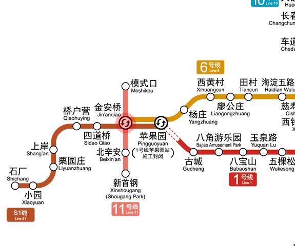 Jin'anqiao station map