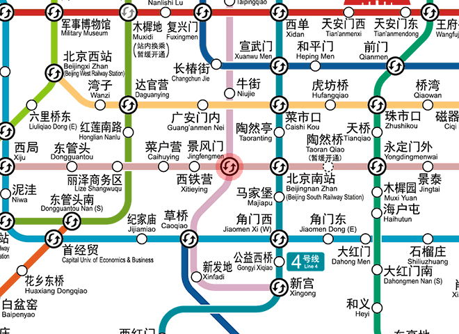 Jingfengmen station map