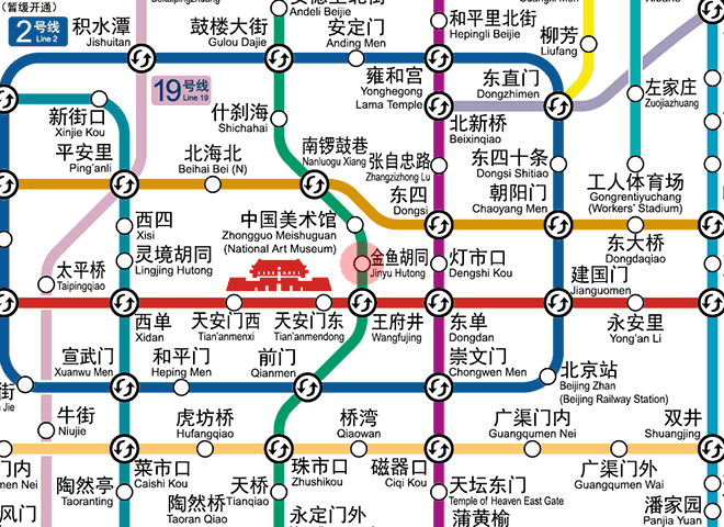 Jinyu Hutong station map