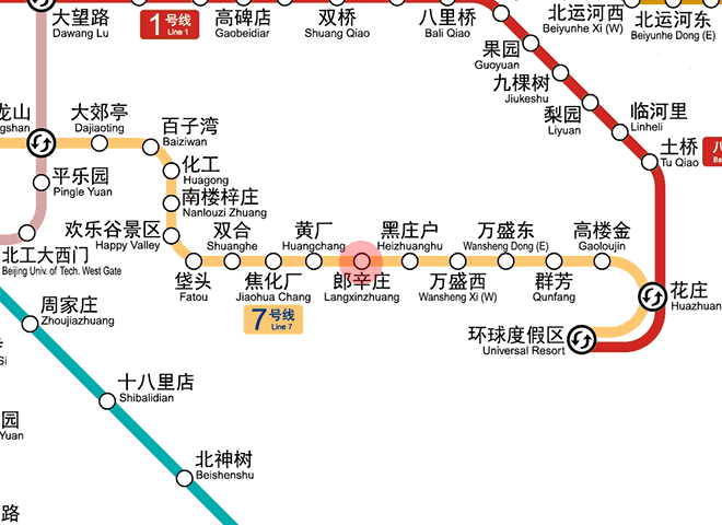 Langxinzhuang station map