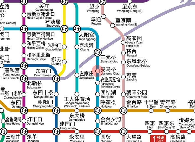 Liangmaqiao station map