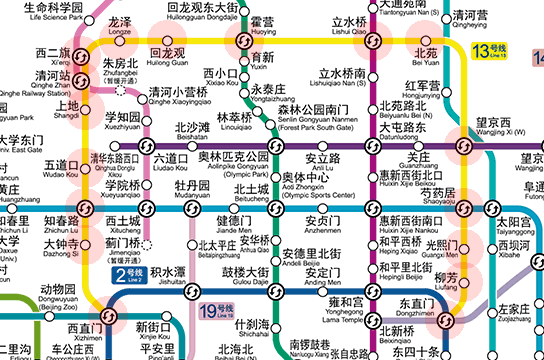 Beijing subway Line 13 map