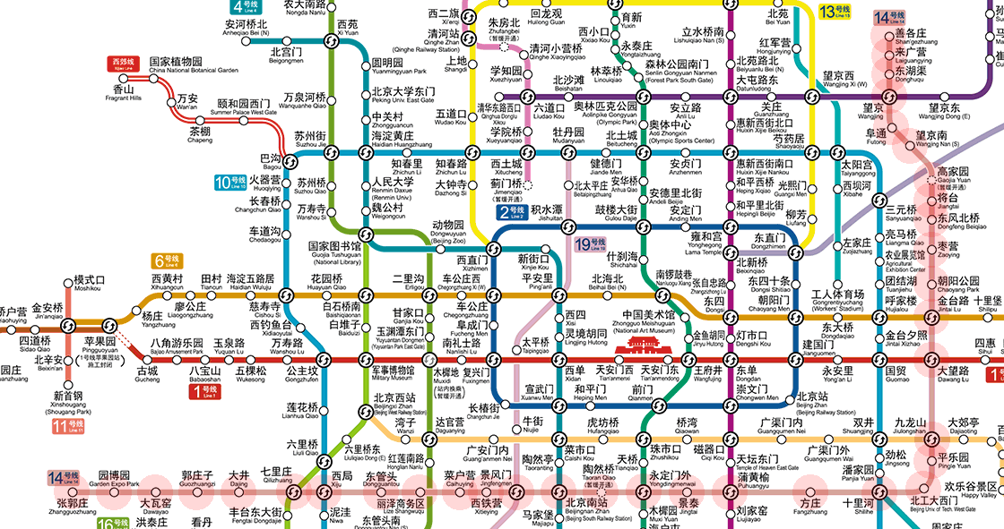 Beijing subway Line 14 map