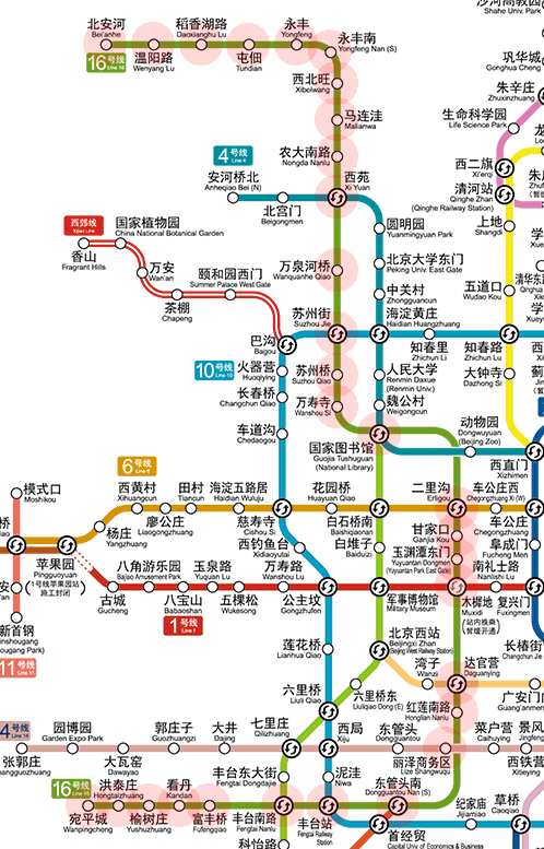 Beijing subway Line 16 map