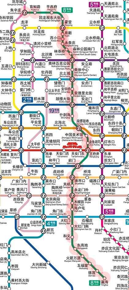Beijing subway Line 8 map
