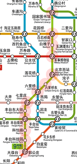 Beijing subway Line 9 map