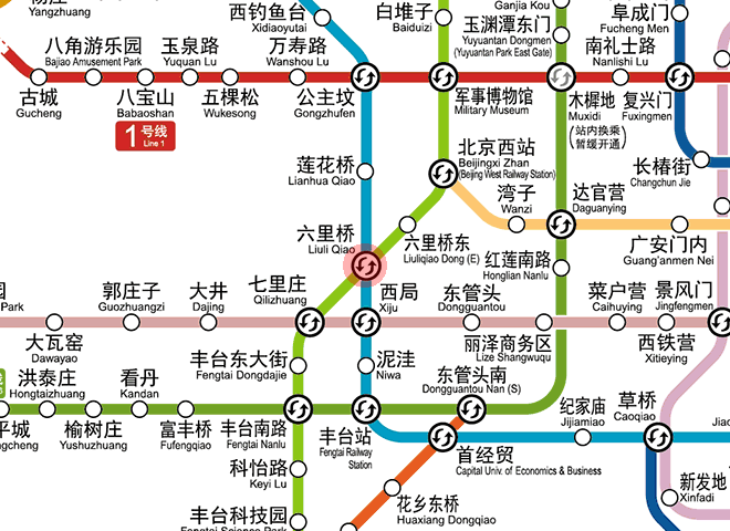 Liuliqiao station map