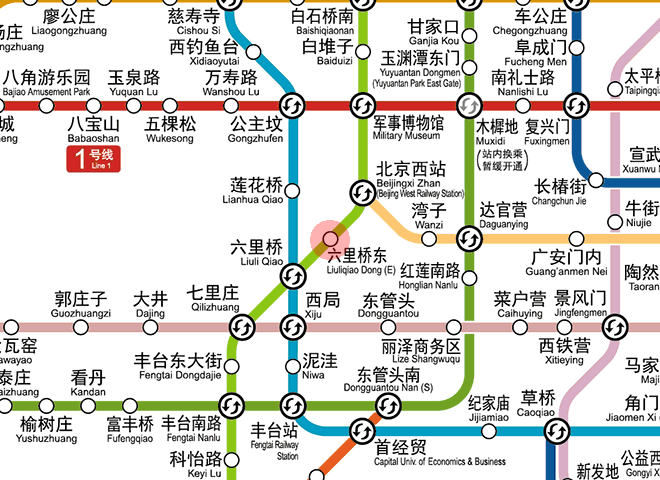 Liuliqiaodong station map