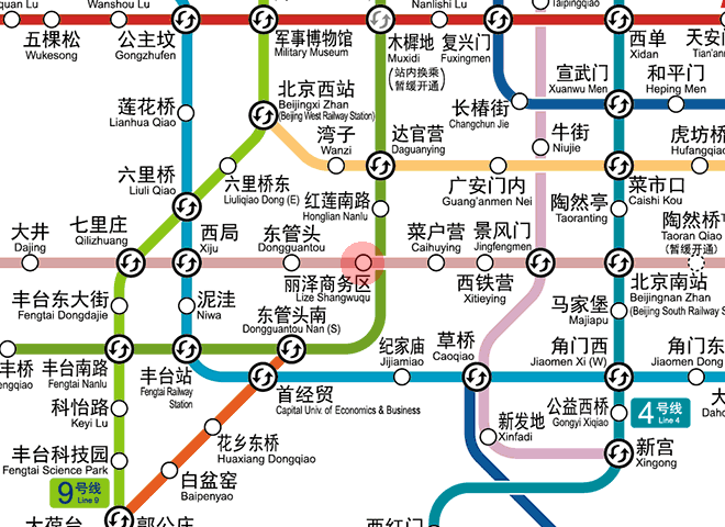 Lize Shangwuqu station map