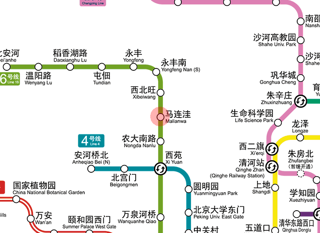 Malianwa station map