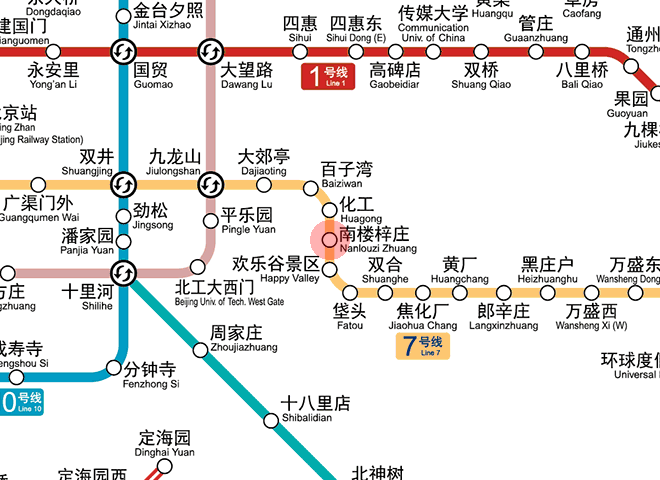 Nanlouzizhuang station map
