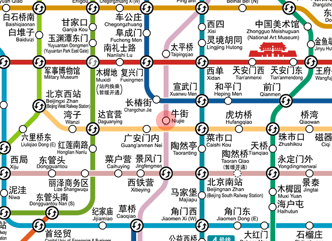 Niujie station map