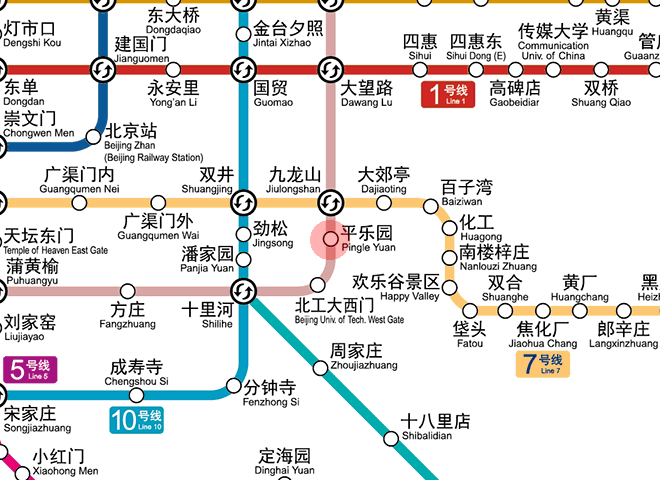 Pingleyuan station map