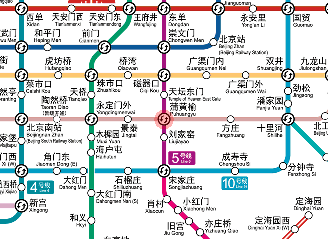 Puhuangyu station map