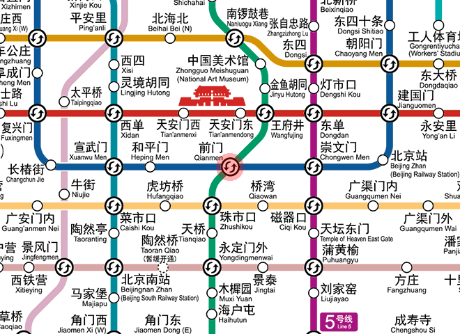 Qianmen station map