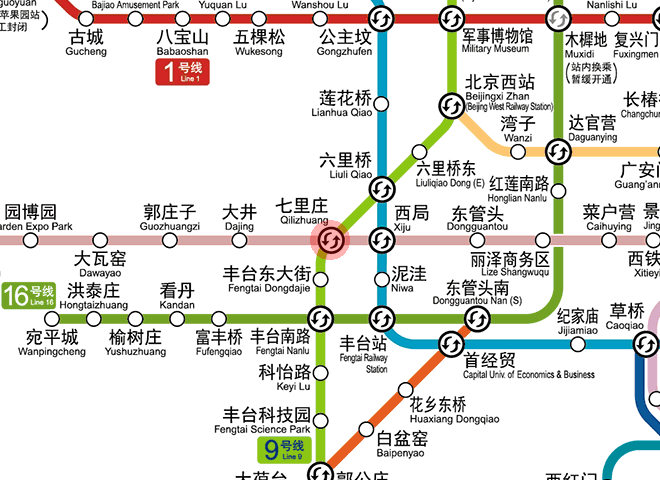 Qilizhuang station map