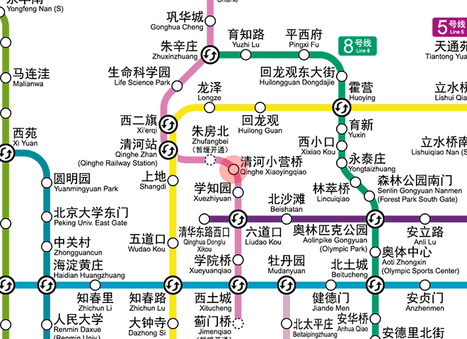 Qinghe Xiaoyingqiao station map