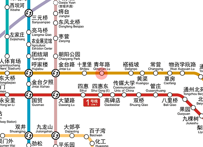 Qingnian Lu station map