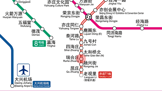 Ruihezhuang station map