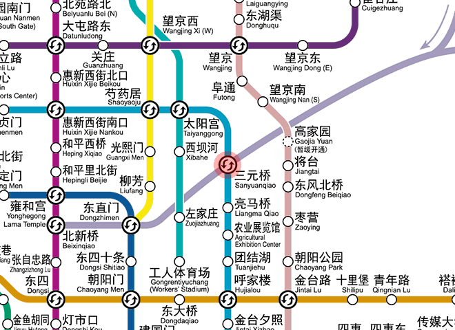 Sanyuanqiao station map