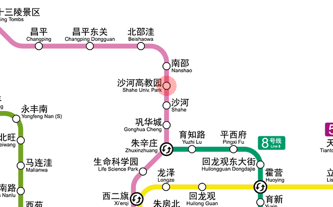 Shahe Univ. Park station map