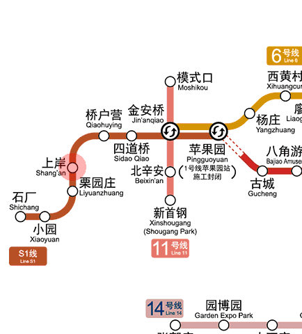 Shang'an station map