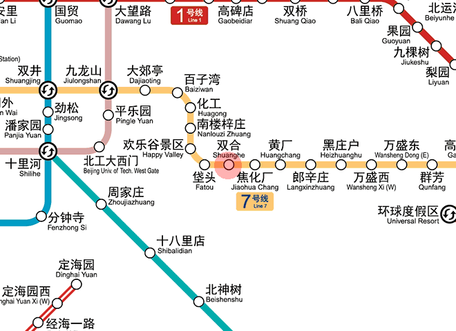 Shuanghe station map