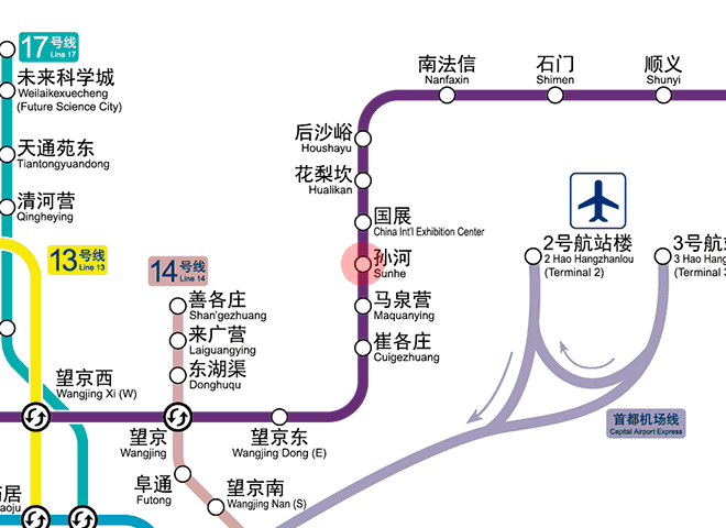 Sunhe station map