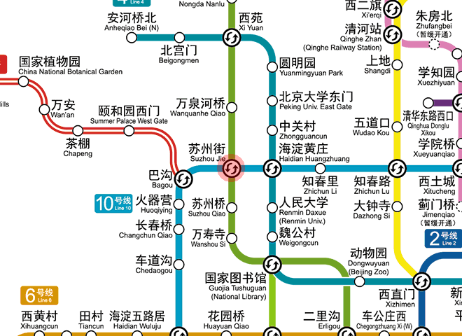 Suzhou Jie station map