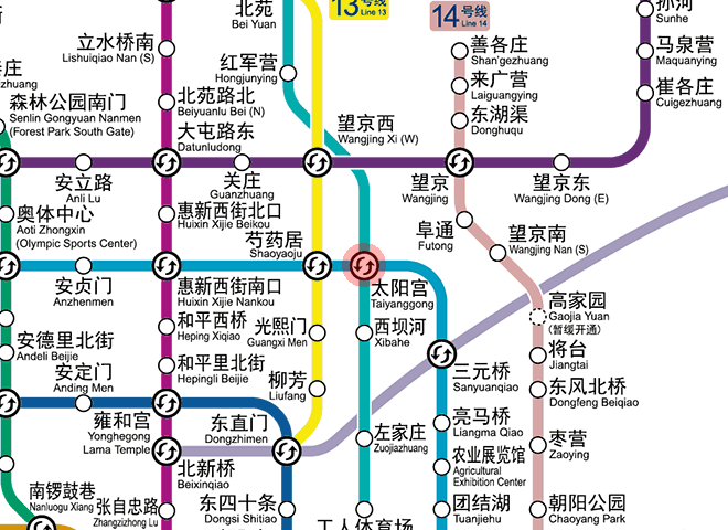 Taiyanggong station map