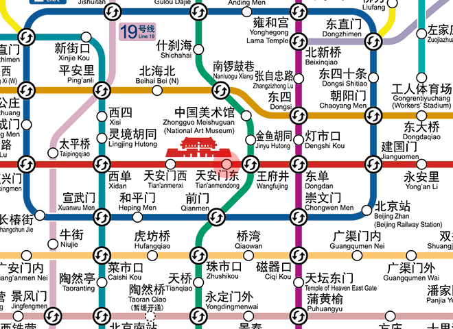 Tian'anmendong station map